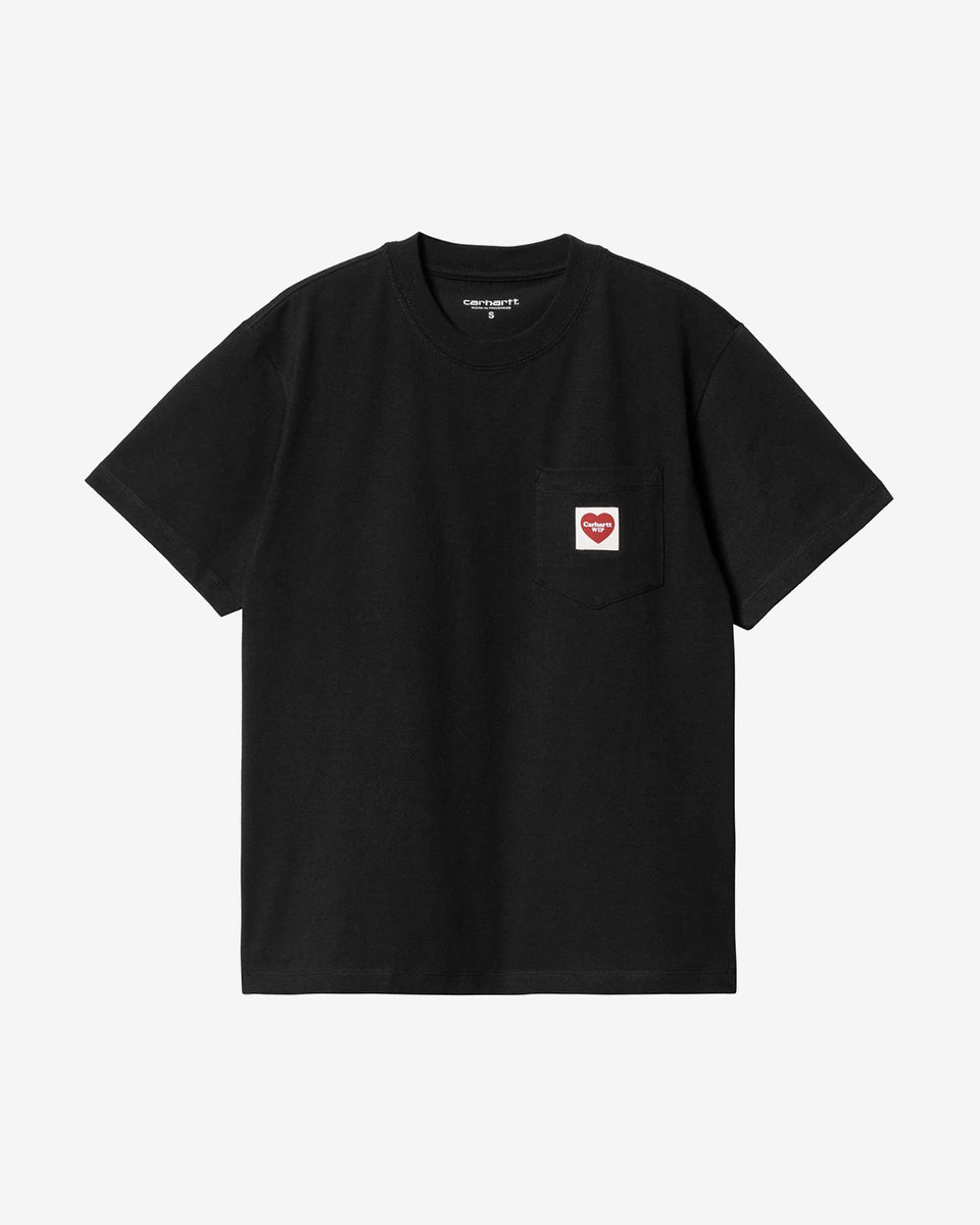 Carhartt WIP WMNS S/S Pocket Heart T-Shirt in Black | Commonwealth