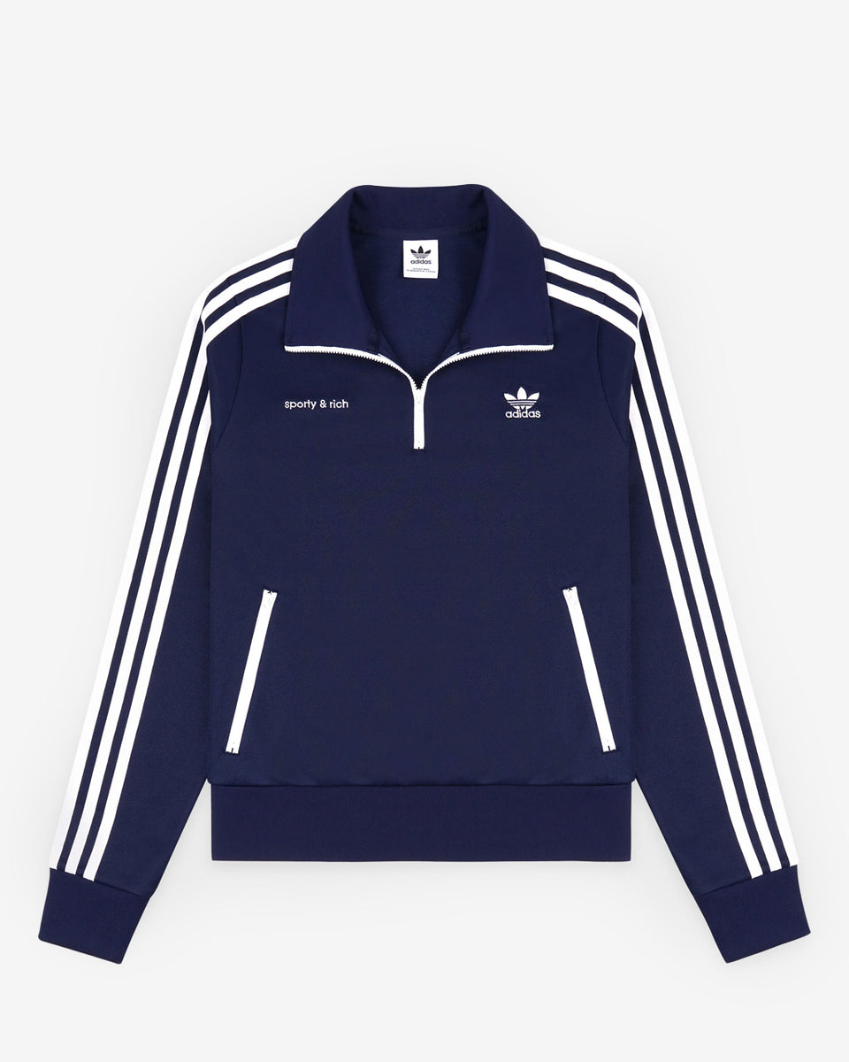 WMNS Sporty Rich x adidas Half Zip Track Jacket in Night Indigo Commonwealth Philippines Commonwealth Philippines For The Greater Good