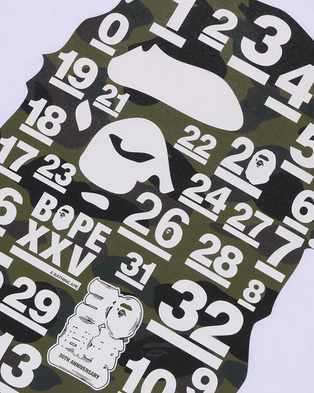 A Bathing Ape 32nd Anniv. 1st Camo Big Ape Head Tee White
