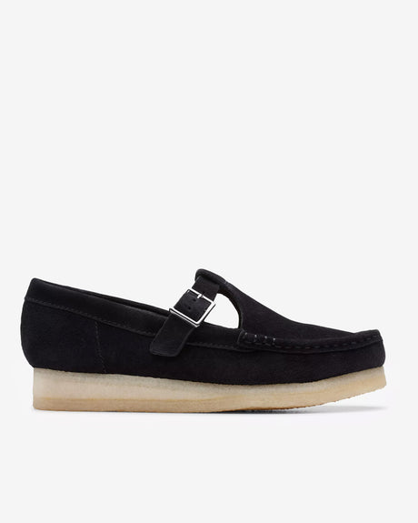 Discount on Clarks Originals  shoes - SKU: WMNS Wallabee T Bar 'Black Suede'