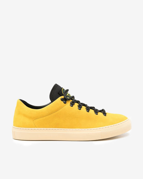 Discount on Stone Island  shoes - SKU: Compass Logo Suede Leather Sneakers 'Yellow'