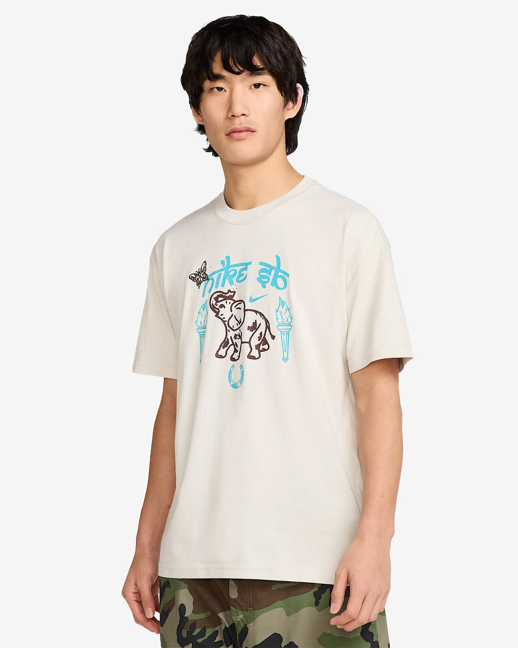 ★Nike★ SB Max 90 Skateboarding T-Shirt HJ0805-072 Nike SB Max90 Elephant Skate T-Shirt in Light Bone