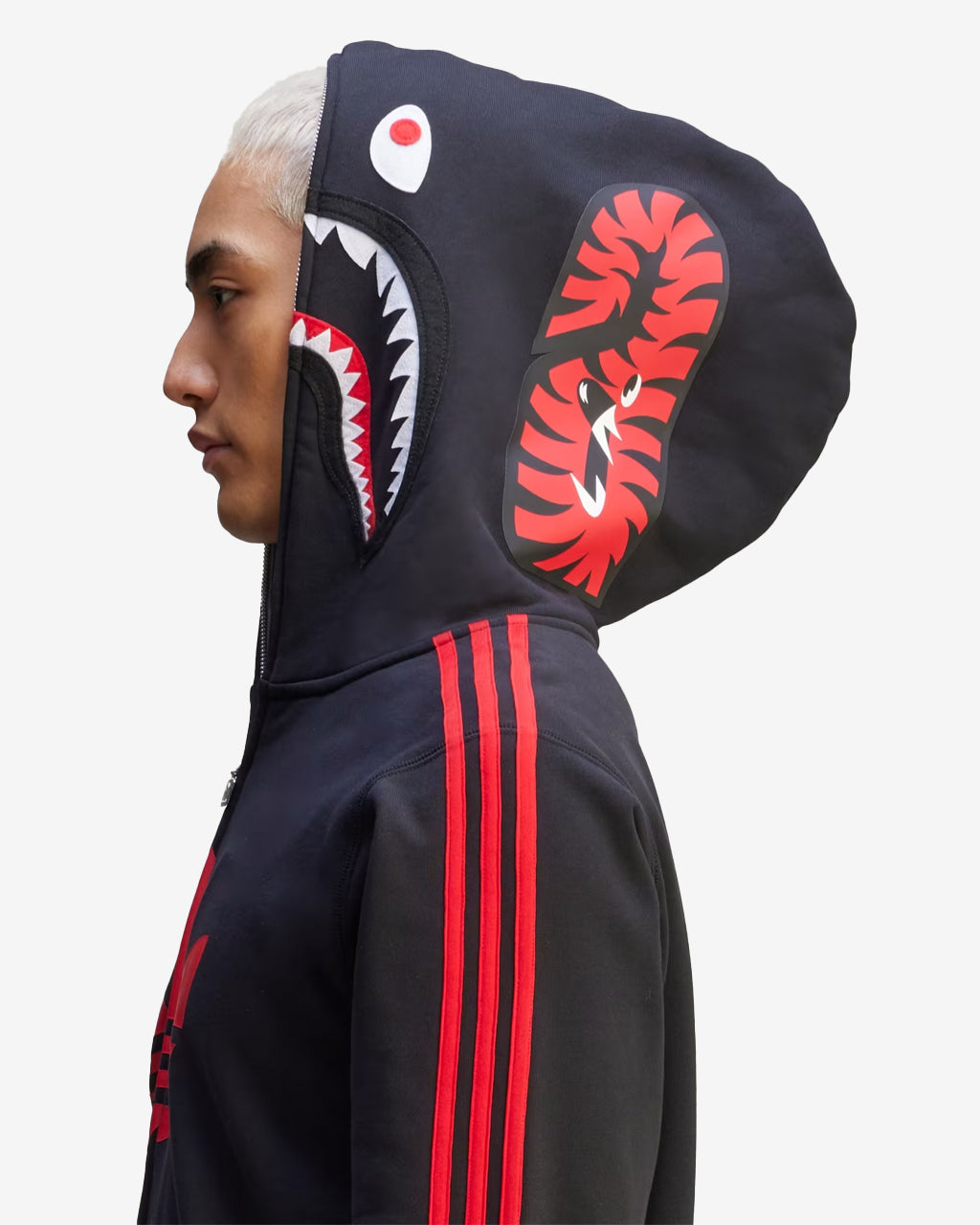BAPE x adidas Originals Ultimate Shark Hoodie in Black