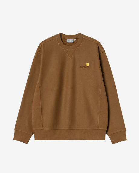 Carhartt WIP Apparel American Script Sweatshirt Hamilton Brown