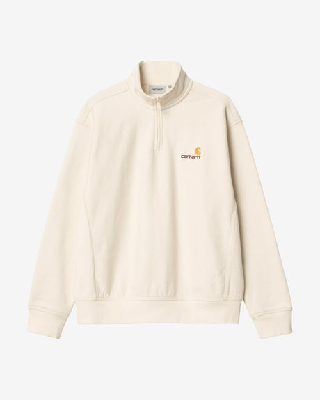 Carhartt WIP Apparel Half Zip American Script Sweatshirt Natural
