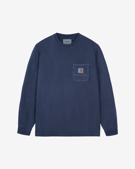 Carhartt WIP Apparel L/S Work Pocket T-Shirt Navy/White