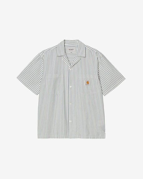 Carhartt WIP Apparel S/S Leavel Stripe Shirt Blue River/Wax