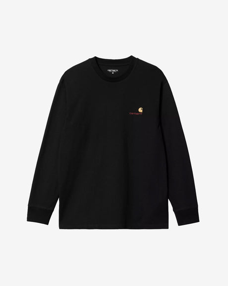 Carhartt WIP Apparel XS L/S American Script T-Shirt Black