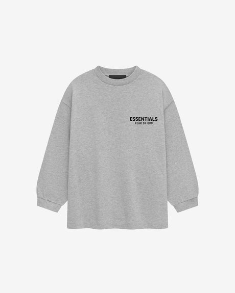 Fear of God ESSENTIALS Apparel Kid's Jersey Long Sleeve Tee Light Heather Gray