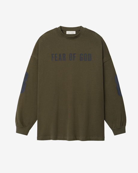 Fear of God ESSENTIALS Apparel Sport Mesh Merch Long Sleeve Tee ‘Moss’