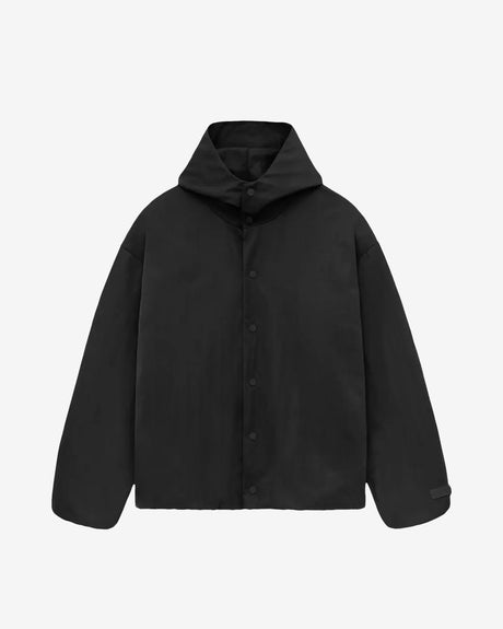 Fear of God ESSENTIALS Apparel Textured Nylon Hooded Coaches Jacket Black