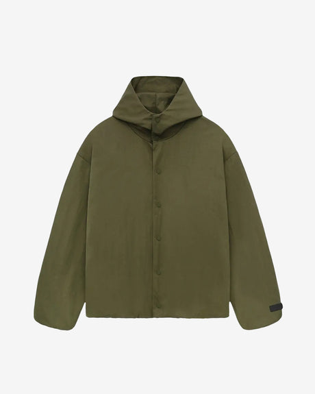 Fear of God ESSENTIALS Apparel Textured Nylon Hooded Coaches Jacket Military