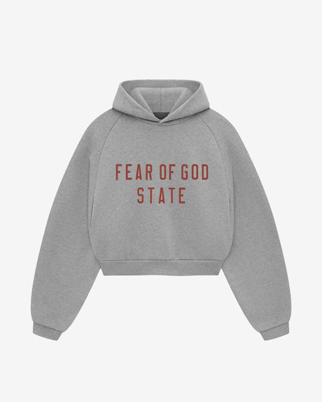 Fear of God ESSENTIALS Apparel WMNS Fleece Cropped Hoodie Dark Heather