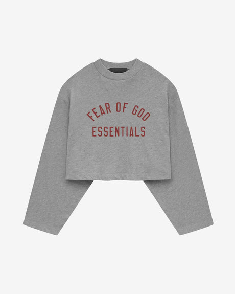 Fear of God ESSENTIALS Apparel WMNS Tri-Blend Cropped Longsleeve Shirt Dark Heather