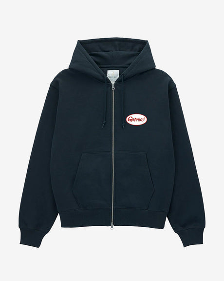 Gramicci Apparel Oval Patch Zip Hooded Sweatshirt Vintage Black