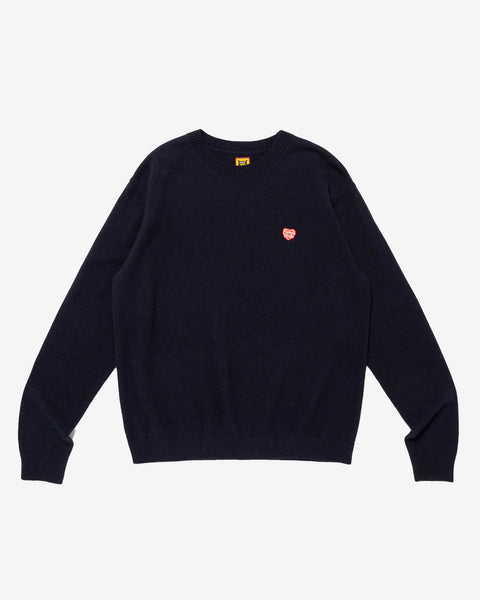 Human Made Heart Badge Knit Sweater in Navy | Commonwealth