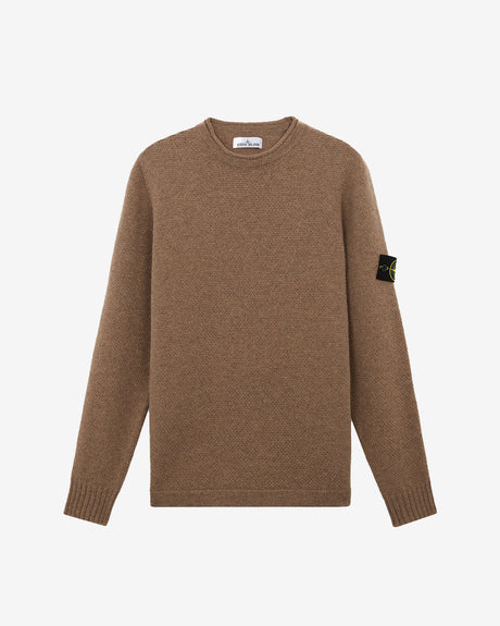 Stone Island Apparel Lambswool Crewneck Sweater Walnut Brown