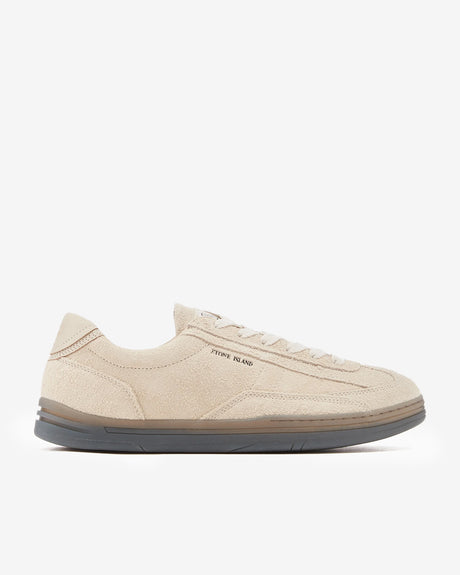 Stone Island Footwear Low Cut Hairy Suede Sneaker Natural Beige