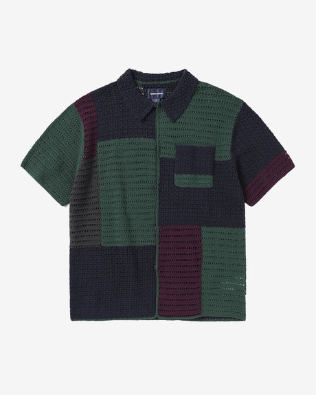 thisisneverthat Apparel Block Crochet Knit S/S Shirt Navy