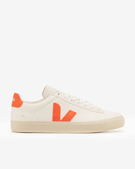 VEJA Footwear Campo Leather White Orange Fluo