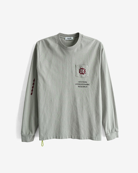 Western Hydrodynamic Research Apparel Adish x WHR Mawj Logo Long Sleeve Shirt Grey